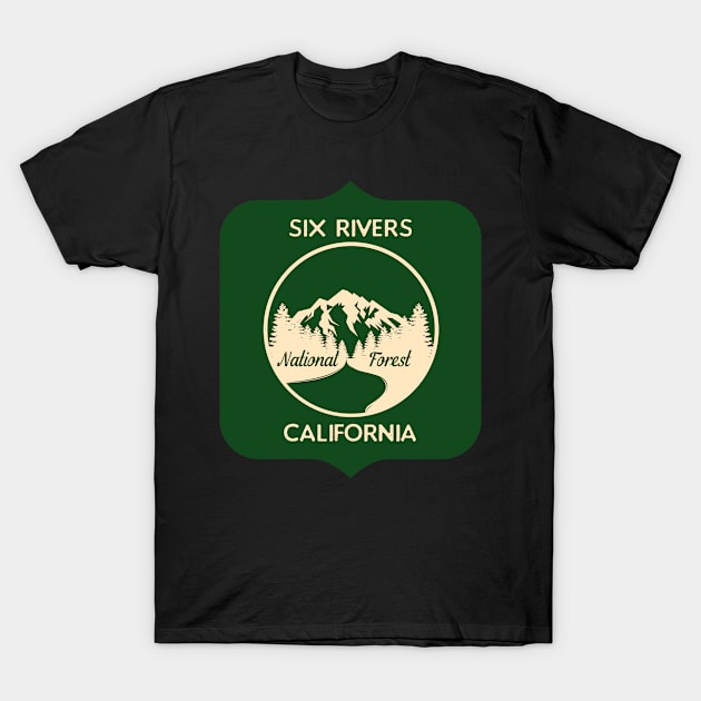 Six Rivers National Forest California T-Shirt by Compton Designs